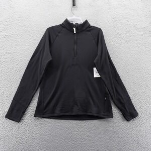 DSG Womens‎ Run Grid Fleece Pullover Black XL 1/4 Zip Athletic NEW